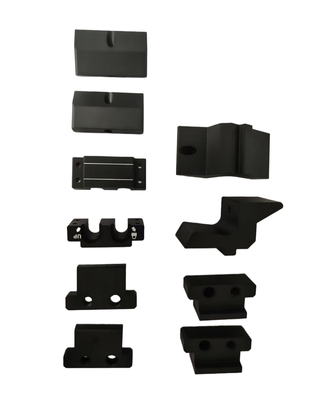 CNC machined parts of A6061 with Matt black anodization